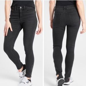 Athleta Sculptek Ultra Skinny High Rise Moto Zipper Jeans. Sz 6